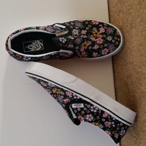 Size 3 Vans Floral Slip On Shoes